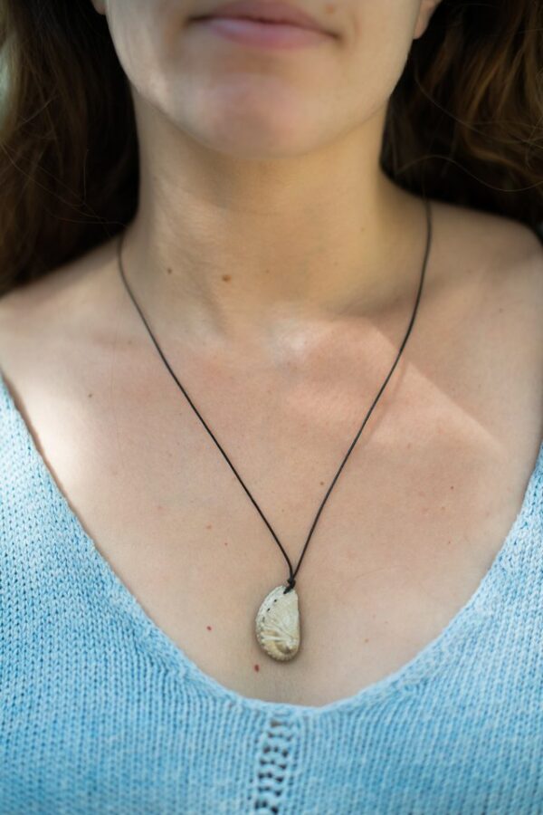 Abalone shell necklace with cord