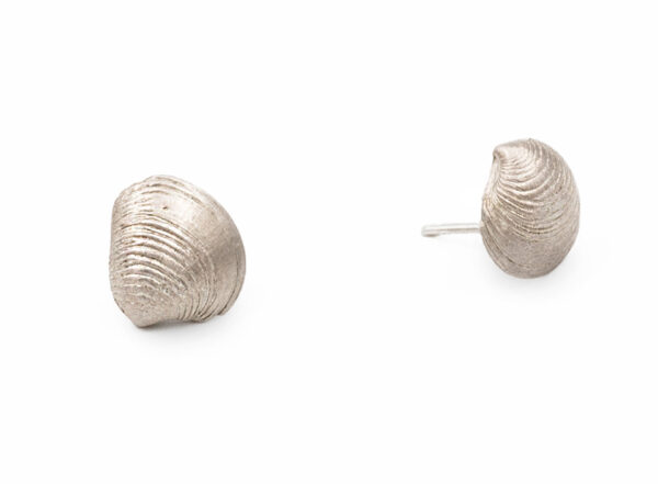 clam shell earrings-aqua