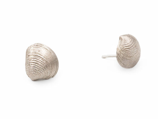clam shell earrings-aqua