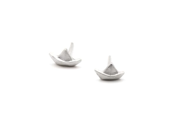 Origami boat earrings