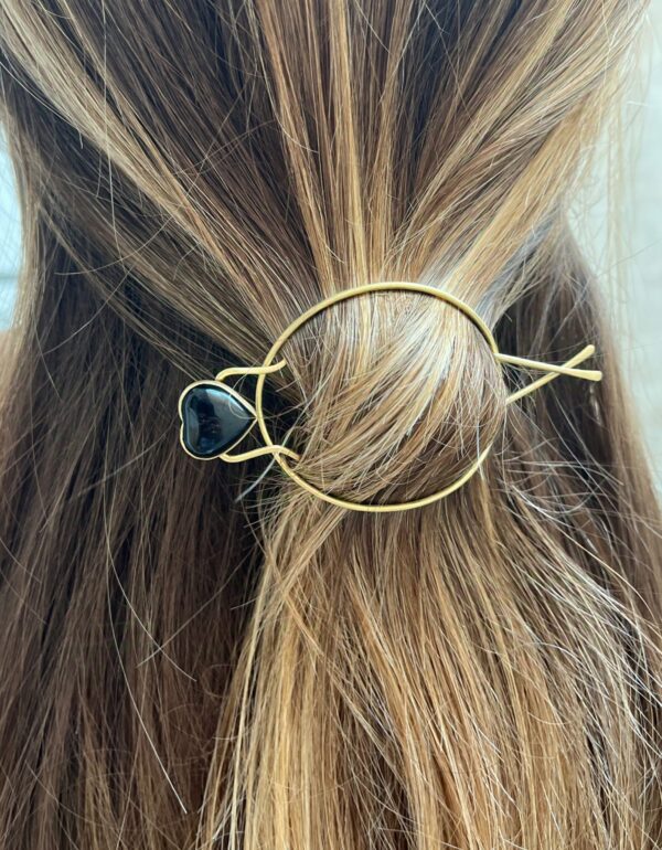 Black heart hairpin - Image 4