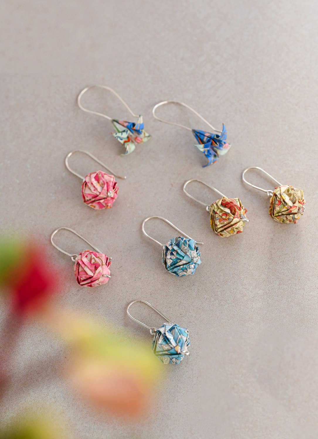 Σκουλαρίκια κύβοι οριγκάμι - Image 2